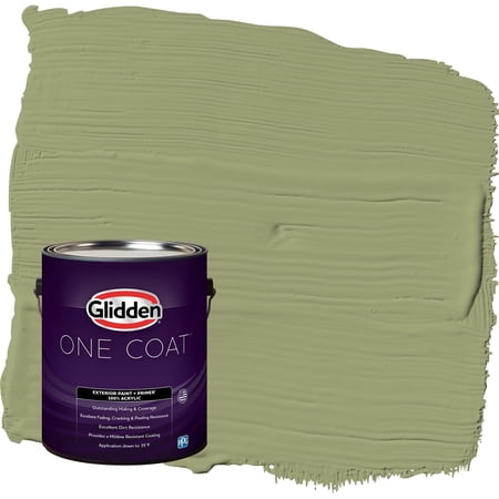 Glidden One Coat Pine Trail / Green Flat Exterior Paint with Primer, 1 Gallon