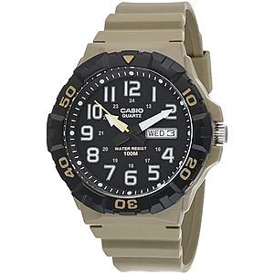 44mm Casio MRW200H Men's Analog Watch (Beige/Black) $27.55
