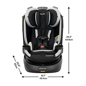 Prime Members: Evenflo Revolve360 Slim 2-In-1 Rotational Car Seat (Salem Black) $285 + Free S&H