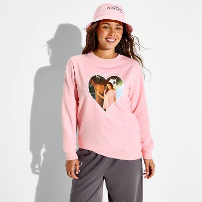 Women's Crewneck Olivia Rodrigo Graphic Pullover Sweatshirt - Pink S