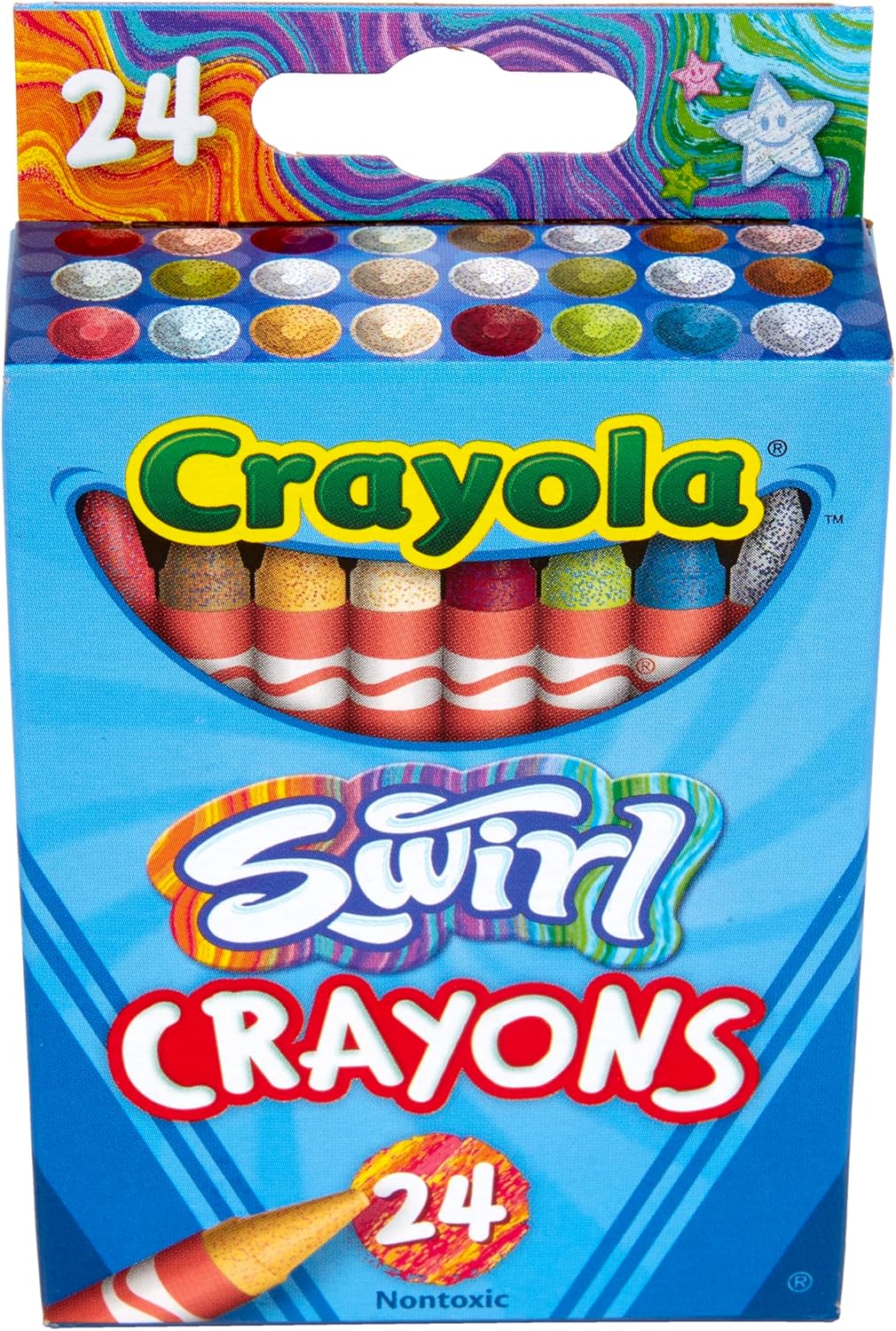 Crayola Swirl Crayons (24ct), Kids Crayons, Multicolor, Rainbow Coloring Supplies, Great for Kids Art Projects, Nontoxic, 3+