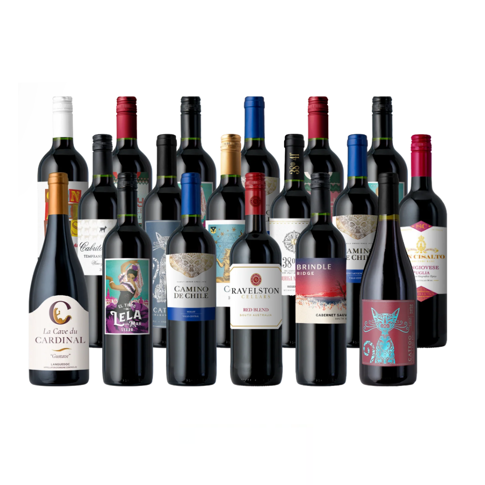 18pk Red Wine Bottles $100