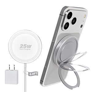 25W WayLite Magnetic Wireless iPhone Charger w/ Kickstand & 6.6' USB-C Cable $8.50