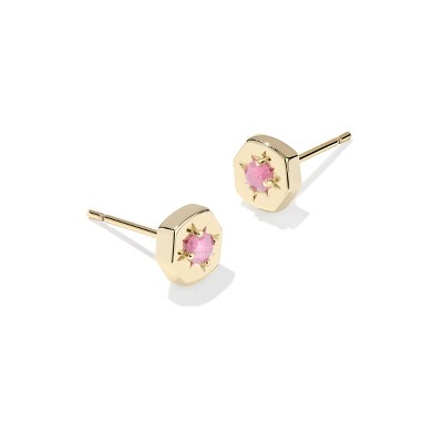 Kendra Scott Riley Stud Earrings - Gold/Ruby