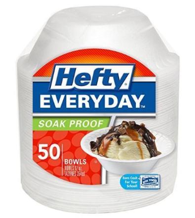50-Count Hefty Everyday Foam Bowls Amazon