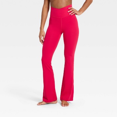 Women's Everyday Soft Ultra High-Rise Crossover Flare Leggings - All In Motion™ Dark Red XXL
