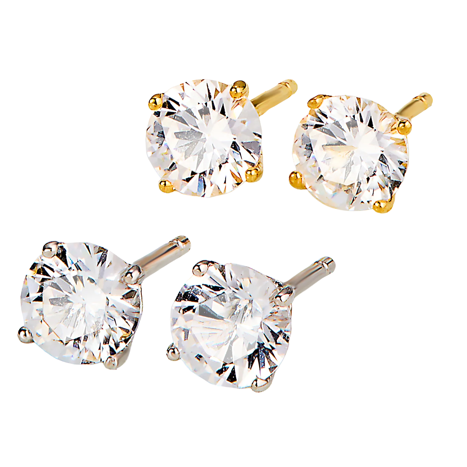 Sterling Silver White Sapphire Studs $28
