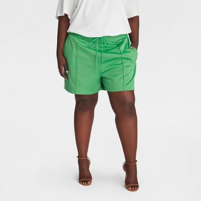 KBB by KAHLANA Women's Mid-Rise 'The Track Shorts' - Green XXL