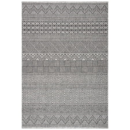 SAFAVIEH Courtyard Altan Geometric Indoor/Outdoor Area Rug, 5'3" x 7'7", Black/Grey