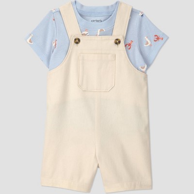 Carter's Just One You® Baby Boys' Seagull T-Shirt and Shortalls Set - Ivory 3M
