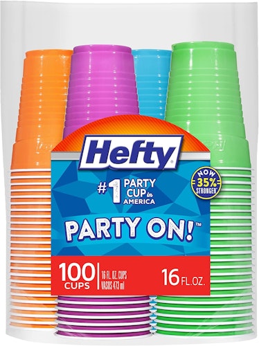 Hefty Party On Disposable 16-oz. Plastic Cup 100-Pack
