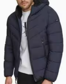Calvin Klein Men's Chevron Stretch Jacket w/ Hood Macys
