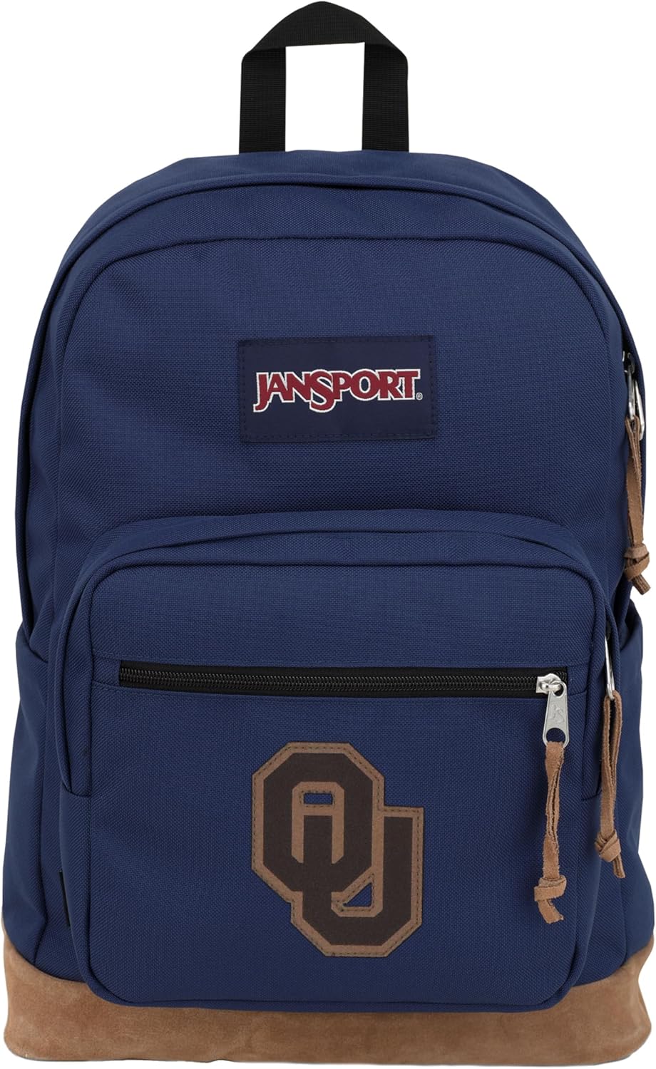 JanSport NCAA Officially Licensed Backpack, Oklahoma Sooners, Right Pack with Padded 15-Inch Laptop Sleeve, Spacious Computer Bag, Durable Daypack with Bottle Pocket & Haul Handle, Black