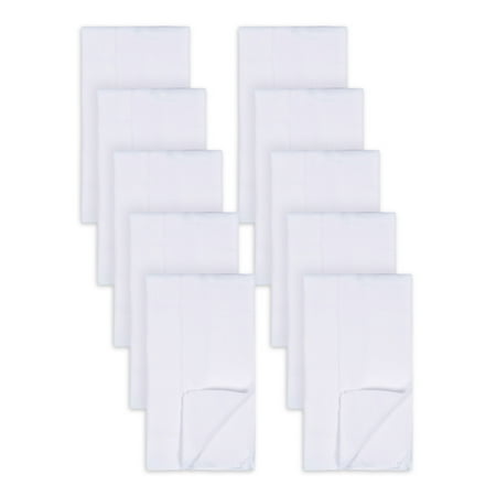 Gerber Baby Neutral White Cotton Prefold Birdseye Diaper with Absorbent Pad, 10-Pack, One Size
