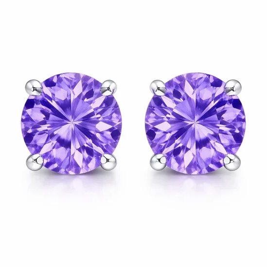 Sterling Silver 2ct Amethyst Studs $12