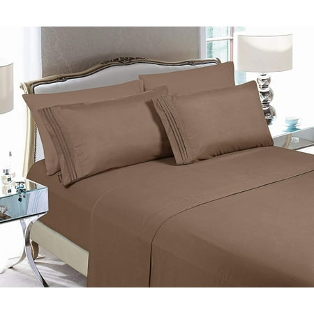 Clearance Bed Sheet Set Soft 1500 Series Sheet set California King, Taupe