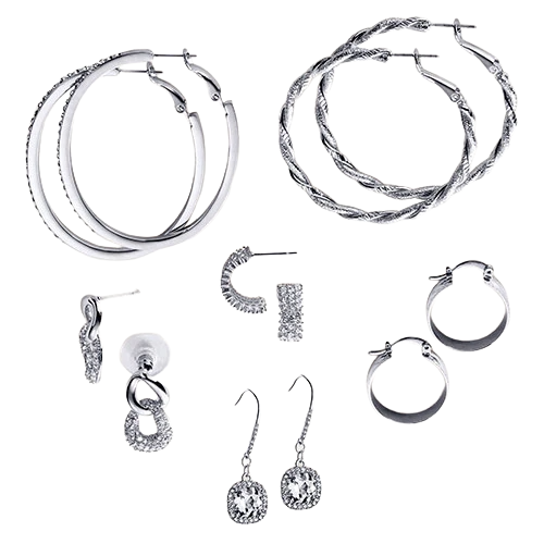 6pc Silver Hoops & Dangles Set $20