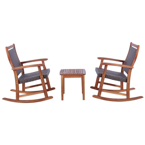 Gymax 3-Piece Rocking Chair Bistro Set