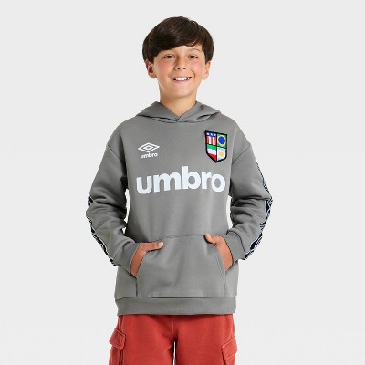 Boys' Umbro Front and Back Graphic Hooded Sweatshirt - Gray L