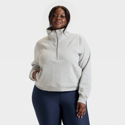 Women's Active Comfort 1/2 Zip Pullover Sweatshirt - All In Motion™ Heathered Gray 3X