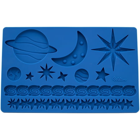 Wilton Outer Space Silicone Fondant and Gum Paste Mold, 11-Cavity