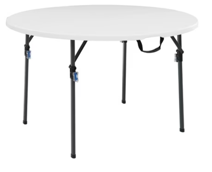 Mainstays 4' Fold-in-Half Round Plastic Table Walmart