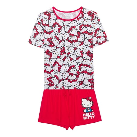 Hello Kitty Women's Graphic Tee and Short Set, 2-Piece, Sizes XS-3X