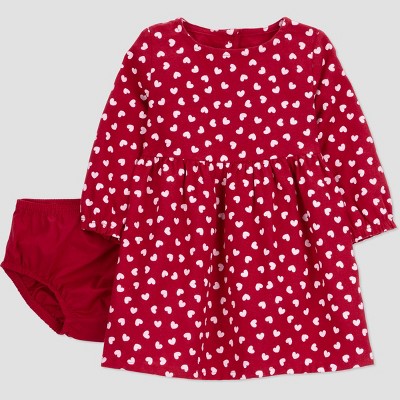 Carter's Just One You® Baby Girls' 2pc Valentine's Day Heart Dress and Bloomer Set - Red 6M