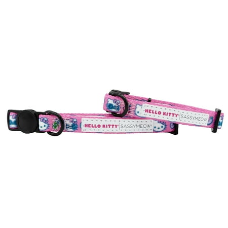 Sassy Meow Cat Collar M - Hello Kitty Pink