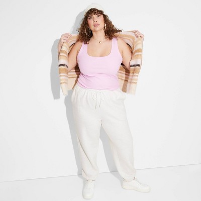 Women's High-Rise Slim Fit Joggers - Wild Fable™ Heather Gray XXL: Cotton Blend, Recycled Polyester, Elastic Waistband, 29" Inseam