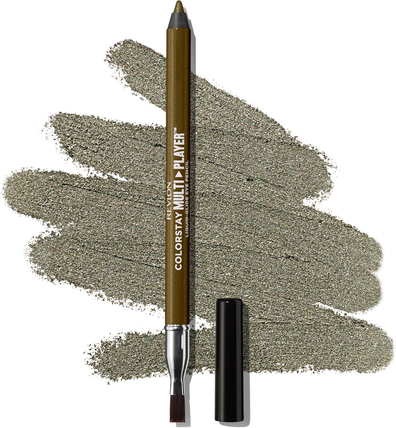 REVLON ColorStay Multiplayer Liquid-Glide Eye Pencil, Multi-Use Makeup With Blending Brush, Blends Then Sets, Creamy Texture, Waterproof, Smudge-proof, Longwearing, 405 Fortress, 0.03 Oz