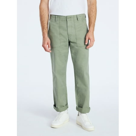 Free Assembly Men's Straight Fit Cotton Utility Pants, Sizes 30-38