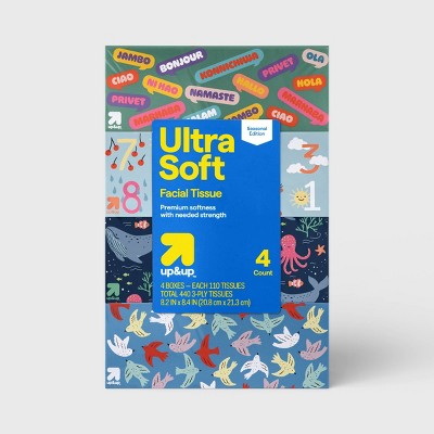 Back-to-School Designs - Ultra Soft Facial Tissue - 4pk/110ct - up&up™