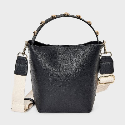 Studded Handle Mini Bucket Crossbody Handbag - Universal Thread™ Black