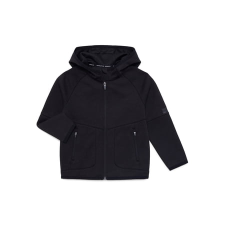 Athletic Works Boys Double Knit Zip Hoodie, Midweight, Sizes 4-18 & Husky