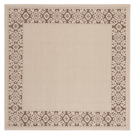 SAFAVIEH Outdoor CY6011-219 Courtyard Cream / Lt Chocolate Rug
