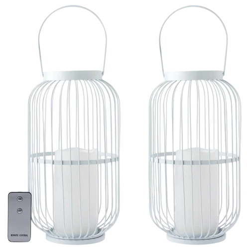 2 Flameless Wire Lanterns $10