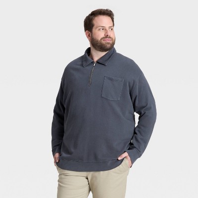 Men's Vintage 1/4 Zip Sweatshirt - Goodfellow & Co™ Dark Gray XL