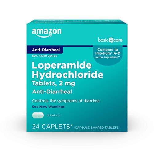 24-Pack Amazon Basic Care Loperamide Anti-Diarrheal Tablets Amazon