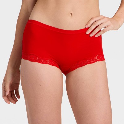 Women's Luxe Stretch Boyshorts Underwear - Auden™ Red XL