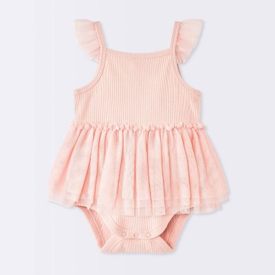 Baby Girls' Tulle Sunsuit - Cloud Island™ Pink Newborn
