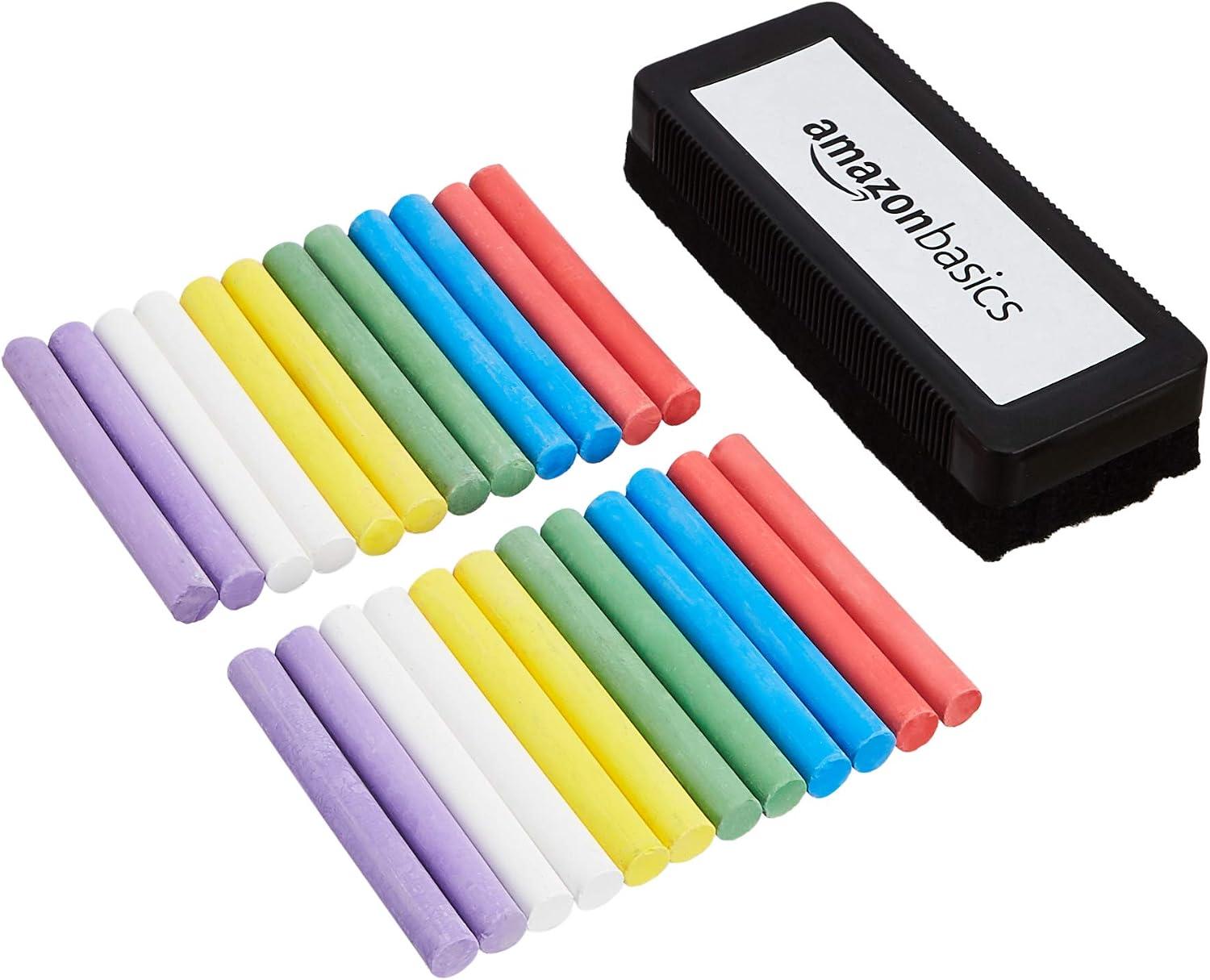 24-Count Amazon Basics Dustless Chalk with Eraser Amazon