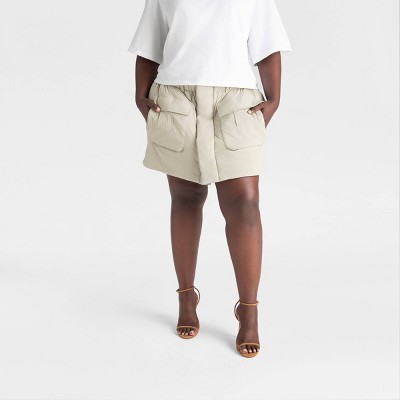 KBB by KAHLANA Women's 'The Duvet Cargo Skirt' - Green 1X