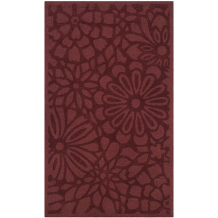 SAFAVIEH Martha Stewart Full Bloom Area Rug, Vermillon, 3' x 5'