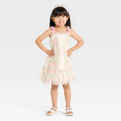 Toddler Girls' Disney Minnie Mouse Floral Tulle Dress - Ivory 5T