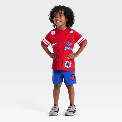 Toddler Boys' 2pc Marvel Spider-Man 4th of July T-Shirt and Shorts Set - Red 2T