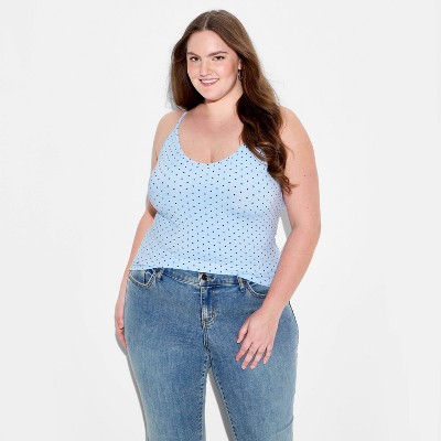 Women's ButterBliss Cami - Wild Fable™ Light Blue Polka Dots 1X
