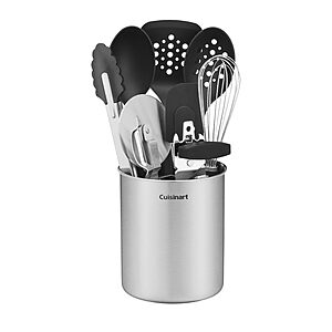 10-Pc Cuisinart Primary Tool & Gadget Set w/ Stainless Steel Crock $25