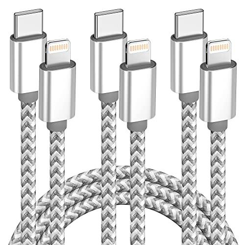 3-Pack 6' MenoSupp USB-C to Lightning Cables Amazon