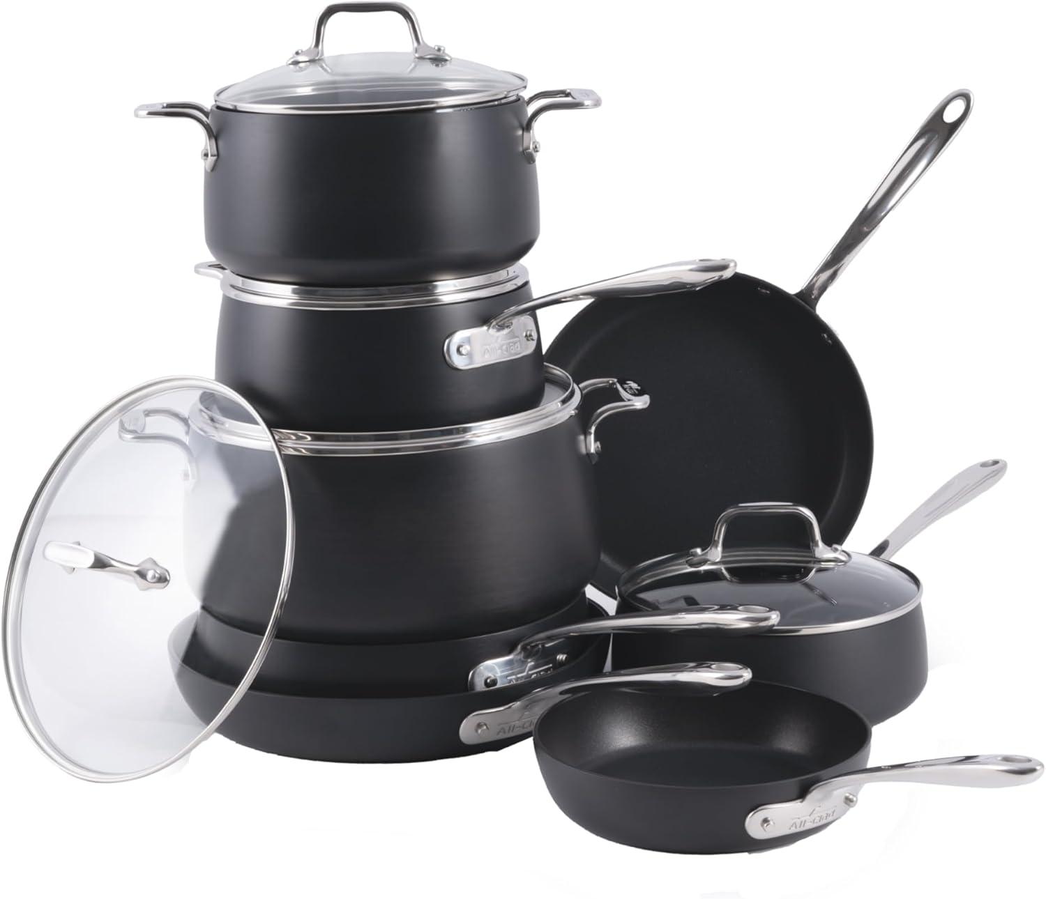 13-Piece All-Clad HA1 Hard Anodized Nonstick Cookware Set Amazon